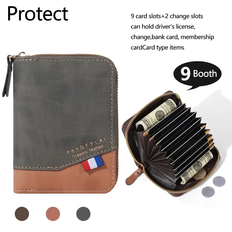 New Organ Bag Multi Pu Leather Large Capacity Card Bag Multifunctional Zipper Card Clip Hot Sales For Men And Women