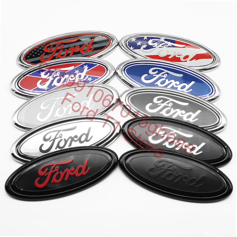 114mm/150mm/175mm Car Front Hood Emblem for Ford Fiesta Range Focus Mondeo Explorer Fusion Transit Edge Auto Rear Trunk Sticker