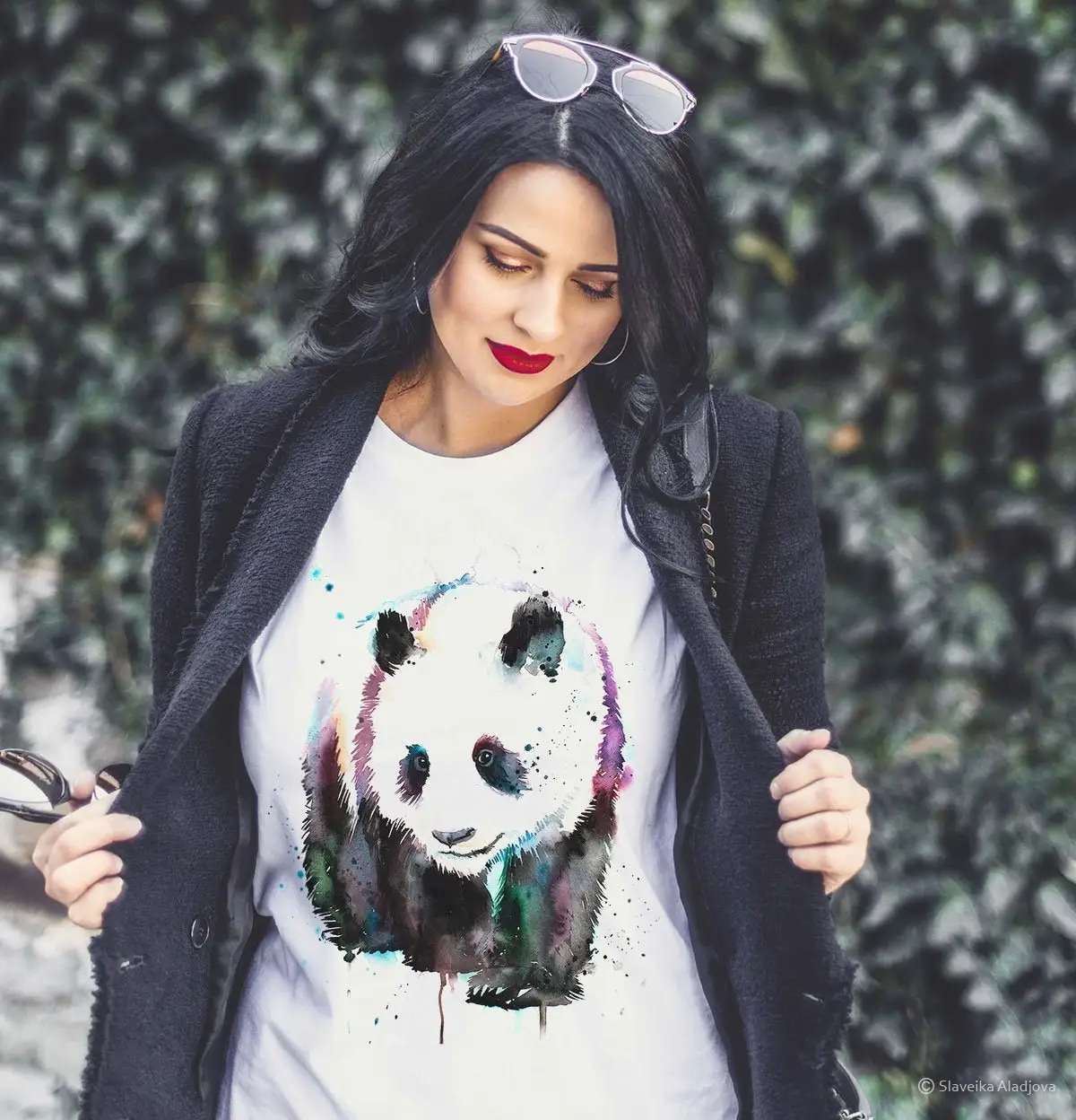 Panda T Shirt Ring Spun Cotton 100 Watercolor Print Art Animal Xs S M L Xl Xxl