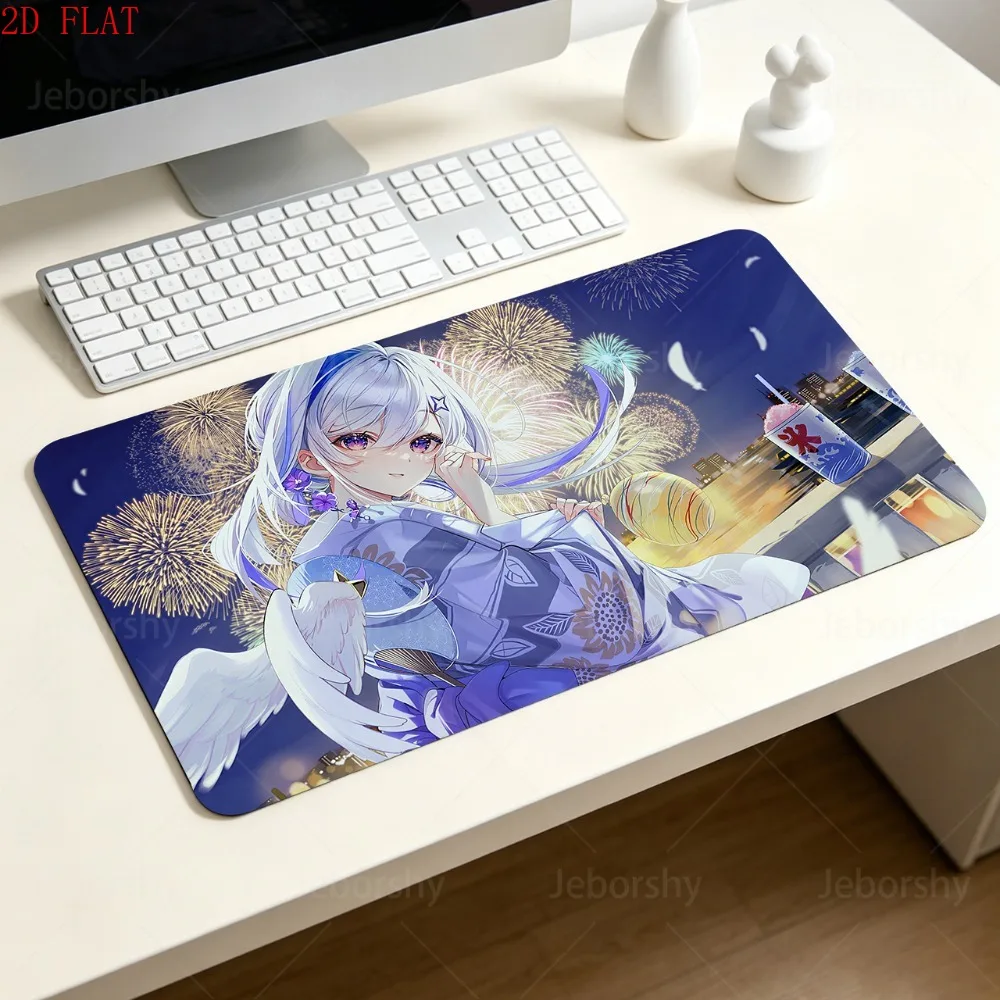 Alfombrilla de ratón para juegos Anime Amane Kanata, base de goma antideslizante, alfombrilla grande para escritorio, para ordenador portátil, PC, Gamer, oficina, decoración del hogar