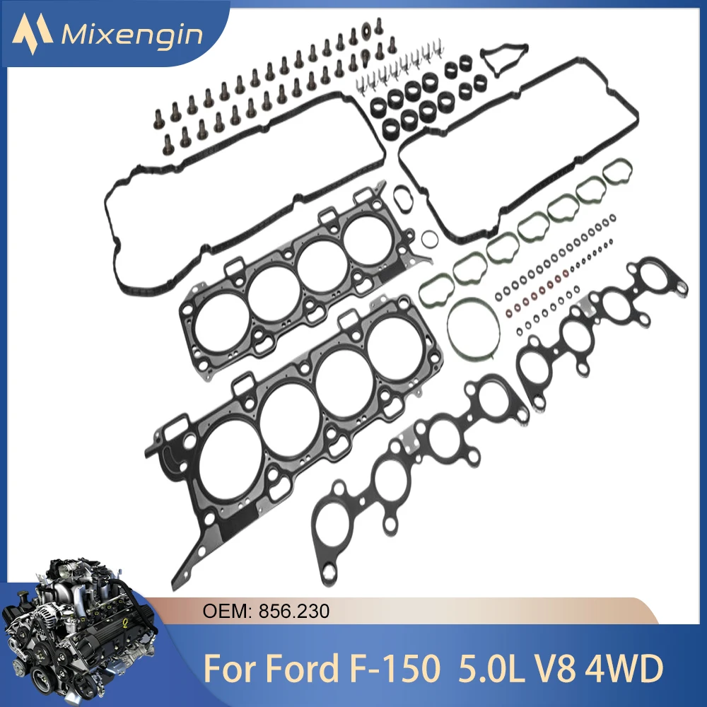 Engine Full Gasket Set Fit 5.0 L For Ford F-150 Mustang Mk6 Coupe Convertible Lobo Mk7 S650 P552 GT MF8F 5.0L V8 4WD 14-23
