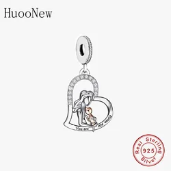 Fit Original Brand Charm Bracelet 925 Silver Mother And Son Engrave You Are My World Bead For Making Women Berloque 2021 New