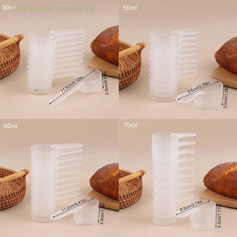 10Pcs 15/25/30/35g Transparent Kunststoff Milch Pulver Löffel Mit ML Graduiert Küche Backen mess Löffel