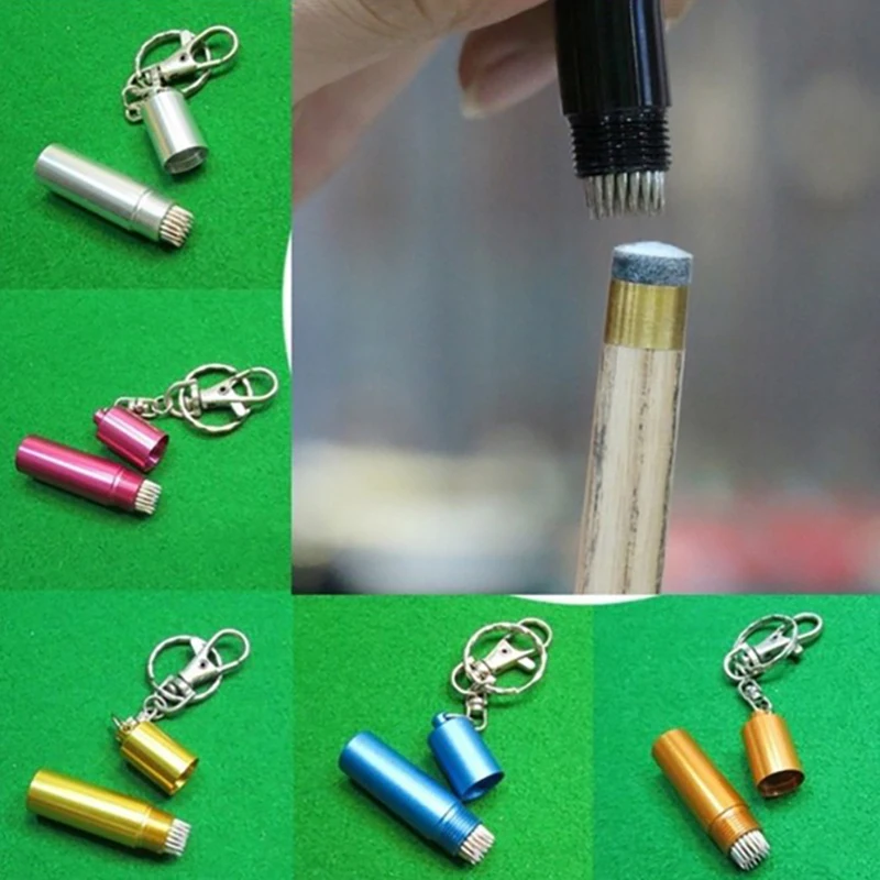 Keychain Tapper Tip Pool Cue Tip Shaper Snooker Stick Pick Billiard Cue Tip Shaper Needle Thorn Tool