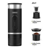 HiBREW Portable Coffee Machine Expresso Coffee Maker Fit Nexpresso Capsule Coffee Powder for Car Camping & Home Heat Water H4E