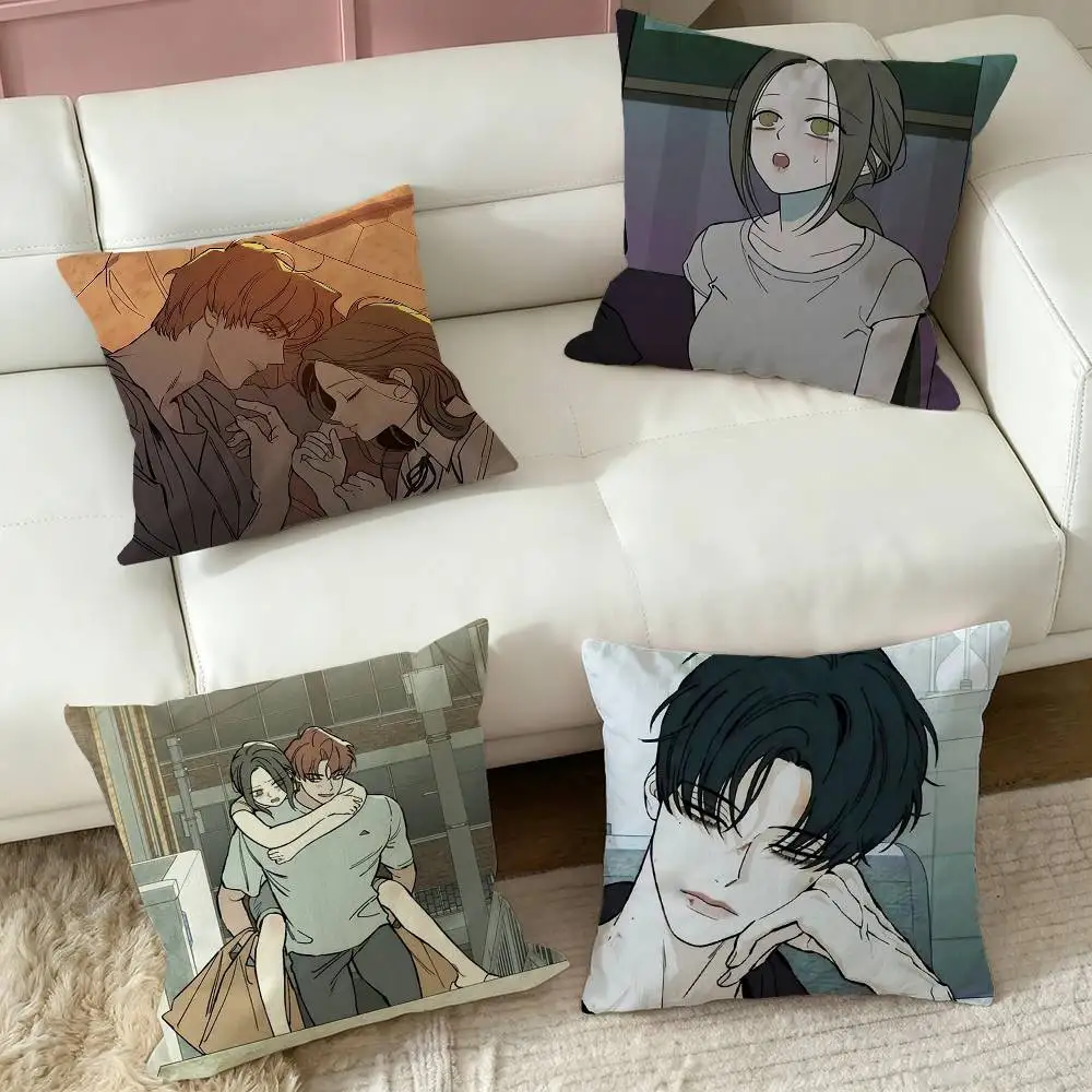 Tears on a Withered Flower Square  Pillow Case Square Double-Sided Sofa Cushion Cover Bedroom Bedside Pillow