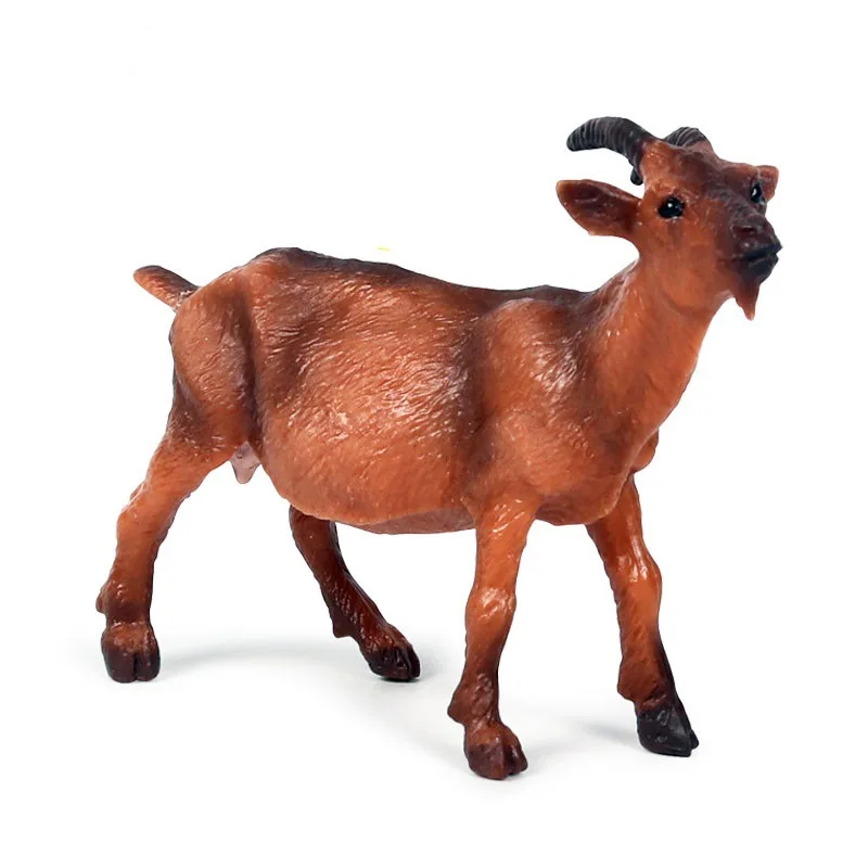 9*3*6.5CM Children's Simulation Wild Animal Model Brown Goat Ranch Sheep Poultry Solid Static Toy Decoration