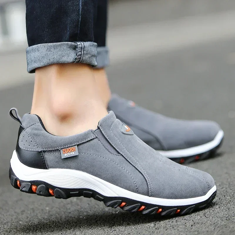 Zapatillas de deporte informales para hombre, zapatos ligeros sin cordones para caminar al aire libre, mocasines, zapatos planos transpirables, calzado masculino de talla grande 48