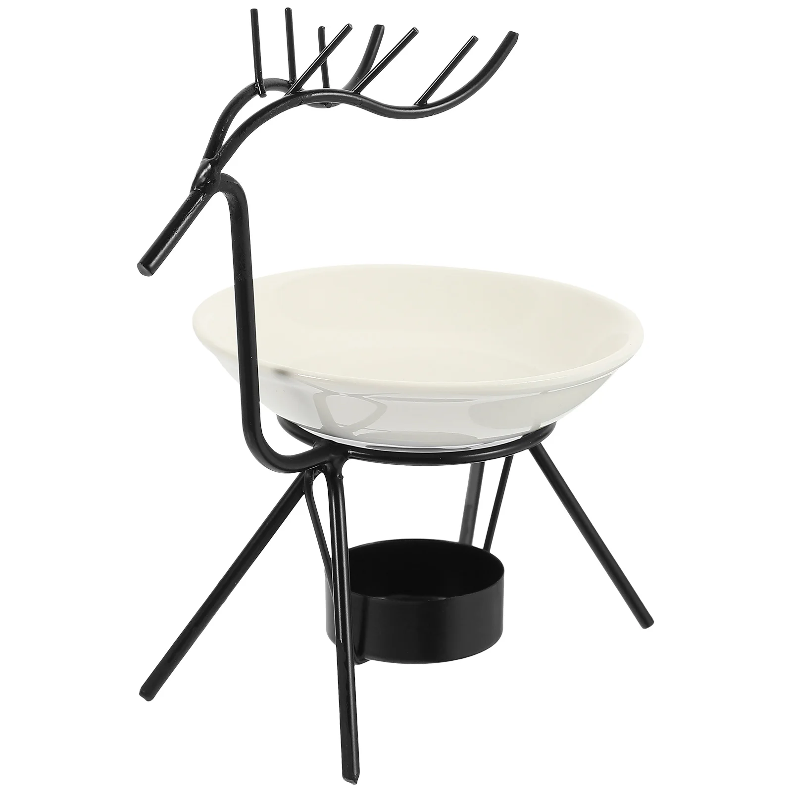 

Incense Burner Deer Holder Plate Iron Elegant Relax Sauna Yoga Bedroom Kitchen Bathroom Gift Family
