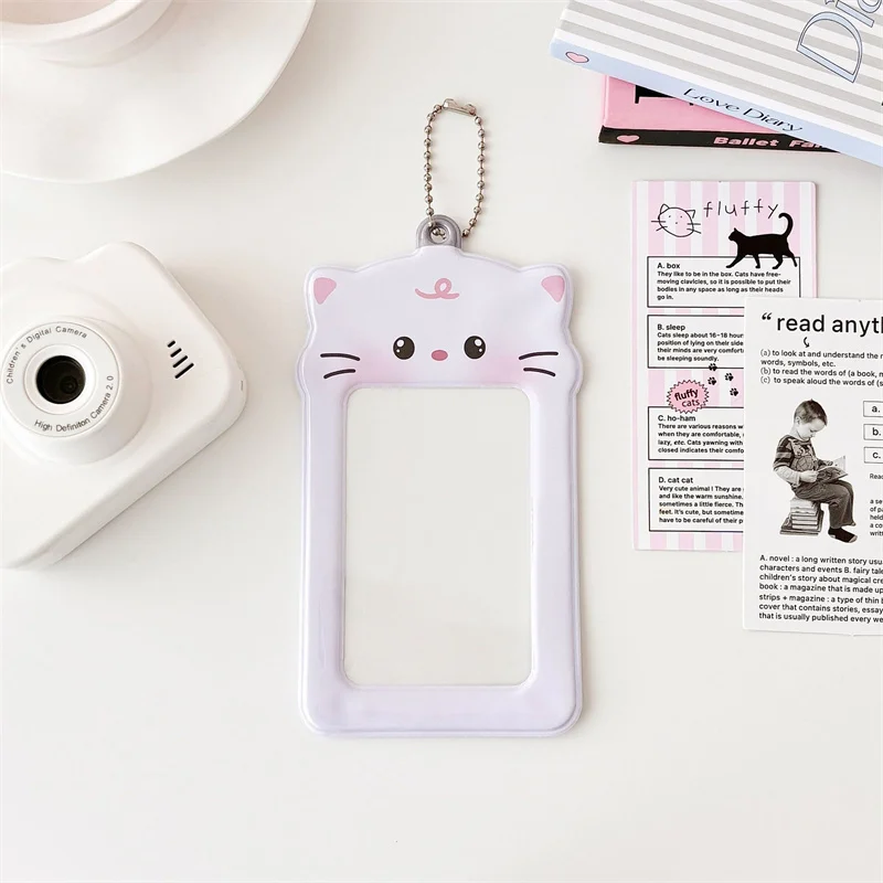 Cute Cat 3 Inch Pvc Photo Card Holder Lomo Card Postcard StorageAlbum Photo Collection Cardphoto Card Packaging Supplies