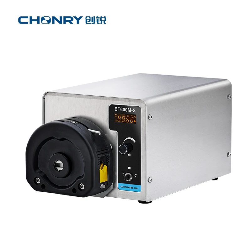 BT600M-S مضخة تمعجية ذكية من الفولاذ المقاوم للصدأ نبض منخفض 110 فولت/220 فولت لتلميع السوائل