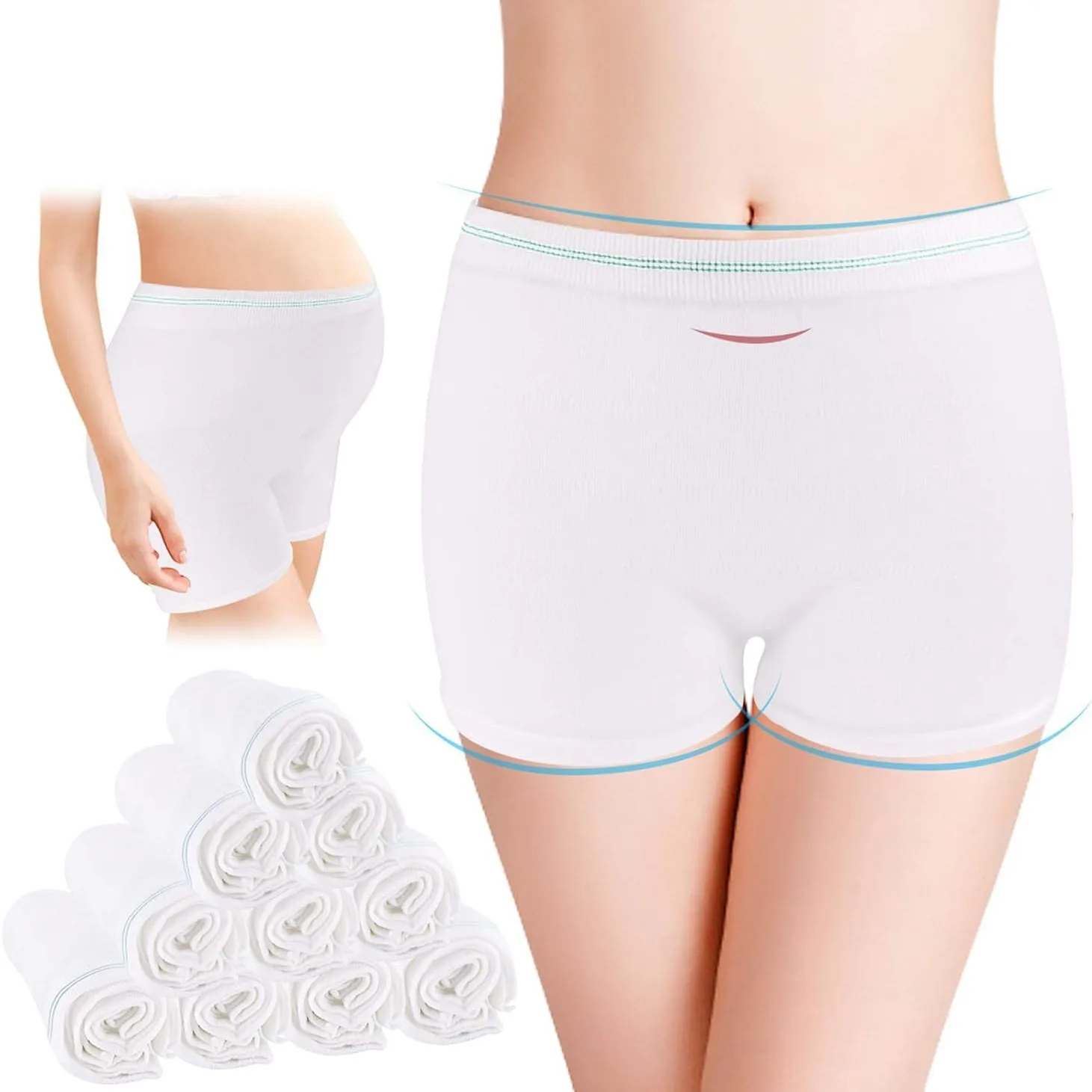 Послеродовые одноразовые сетчатые трусики для мамы, трусы для беременных, подгузники с высокой талией, эластичные хлопковые удобные менструальные штаны