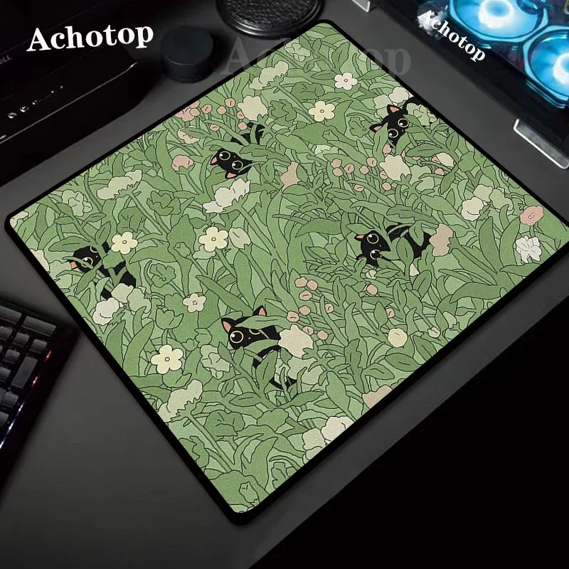 Green Plant Control Mouse Pad Gaming Mouse Mat Kawii Cat Computer Mousepad Speed Mausepad Gamer Keyboard Pads Premium Desk Mat