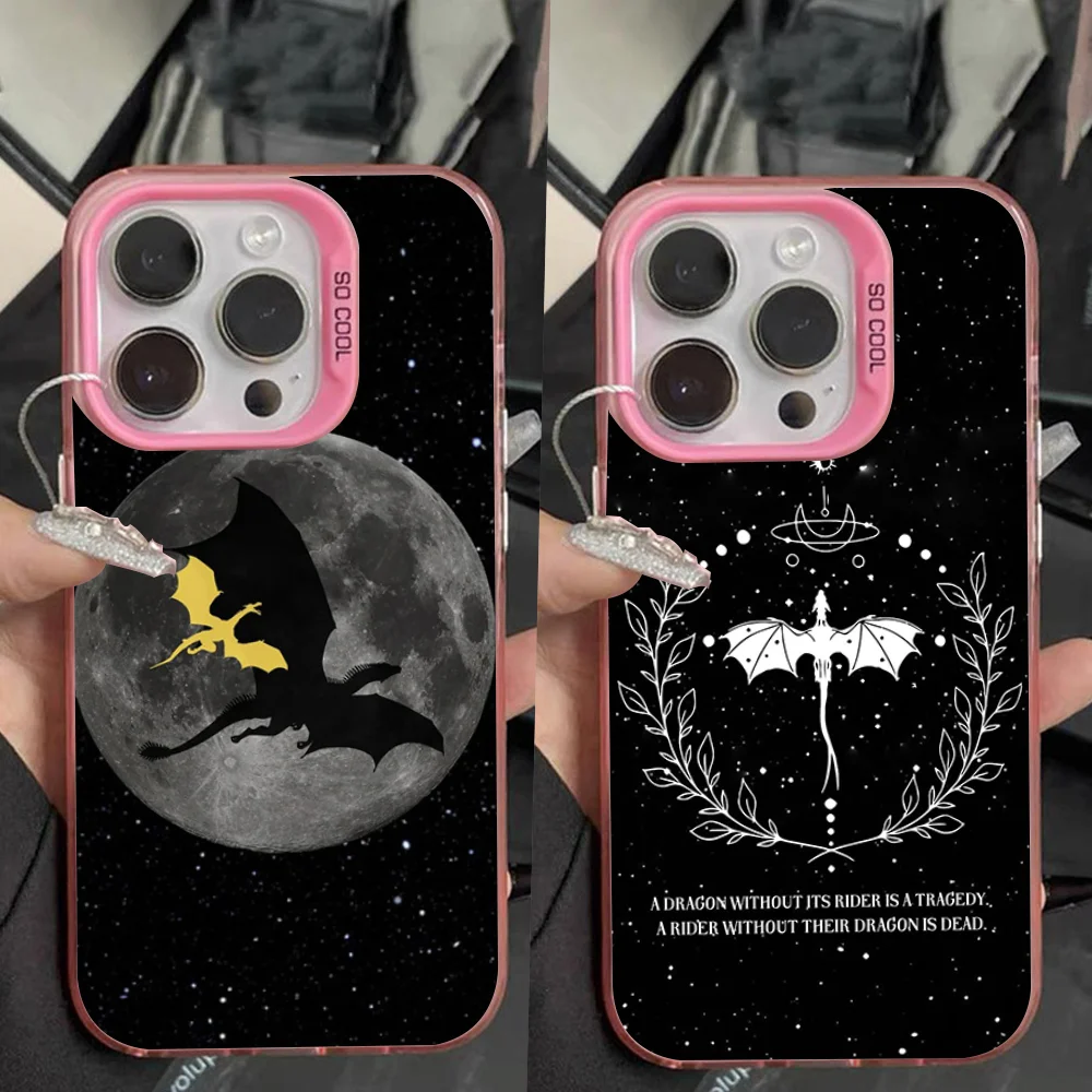 

F-Fourth W-Wing Dragon Phone Case For iPhone 16,15,14,13,12,11,Pro,Max,Plus,Mini,XS Anti Fall Pink Matte Hard Bumper