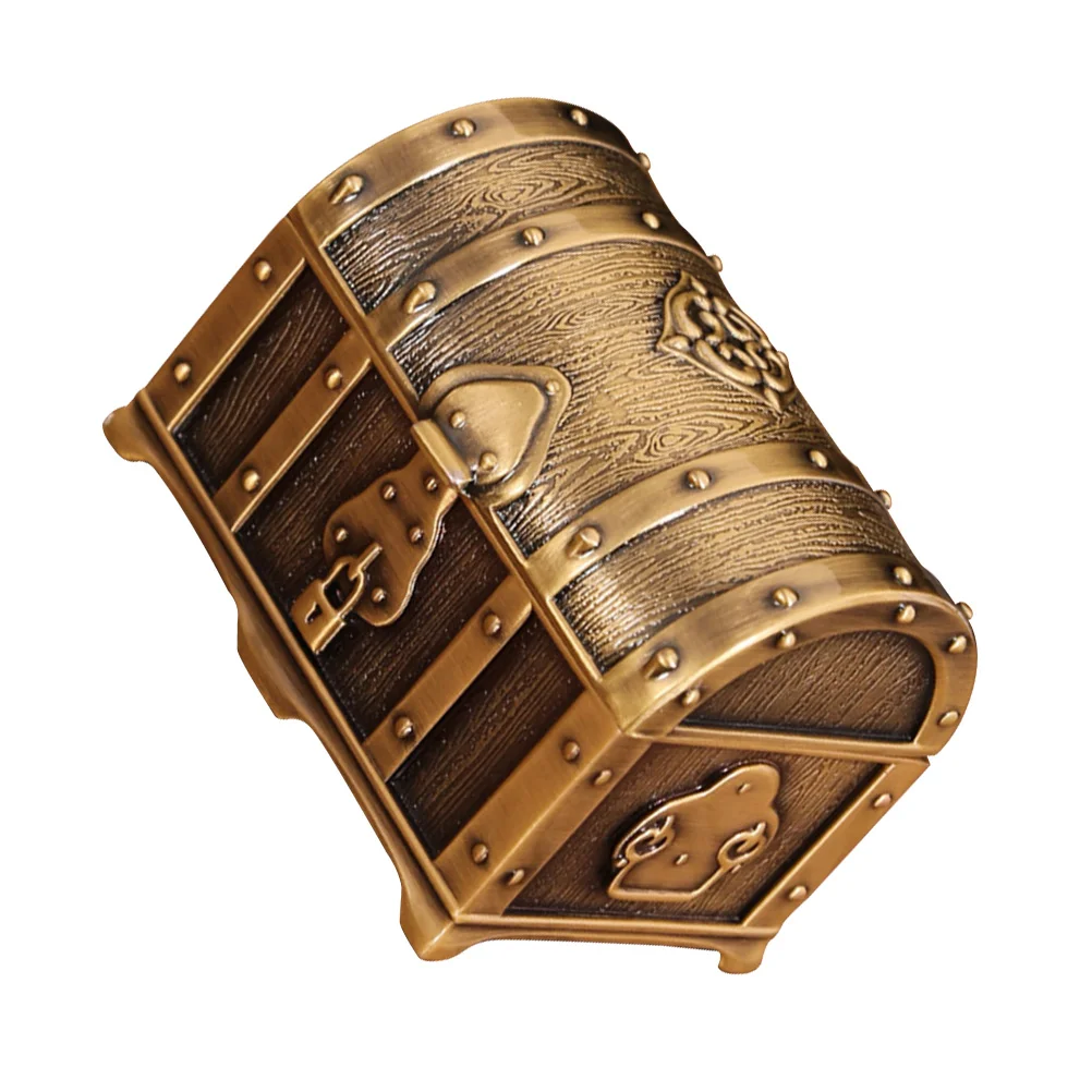 

Treasure Chest Jewelry Box Decorative Storage Boxes Case with Lock Earring Chic