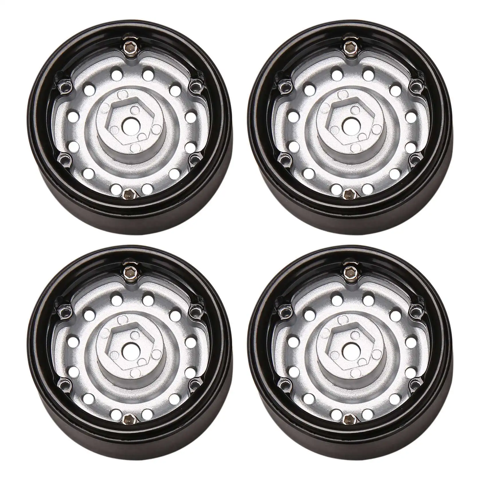 

B49B-8Pcs Metal 1.9Inch Beadlock Wheel Rim Hub For 1/10 Rc Crawler Car Axial Scx10 90046 Traxxas Trx4 D90 D110 12 Small Holes