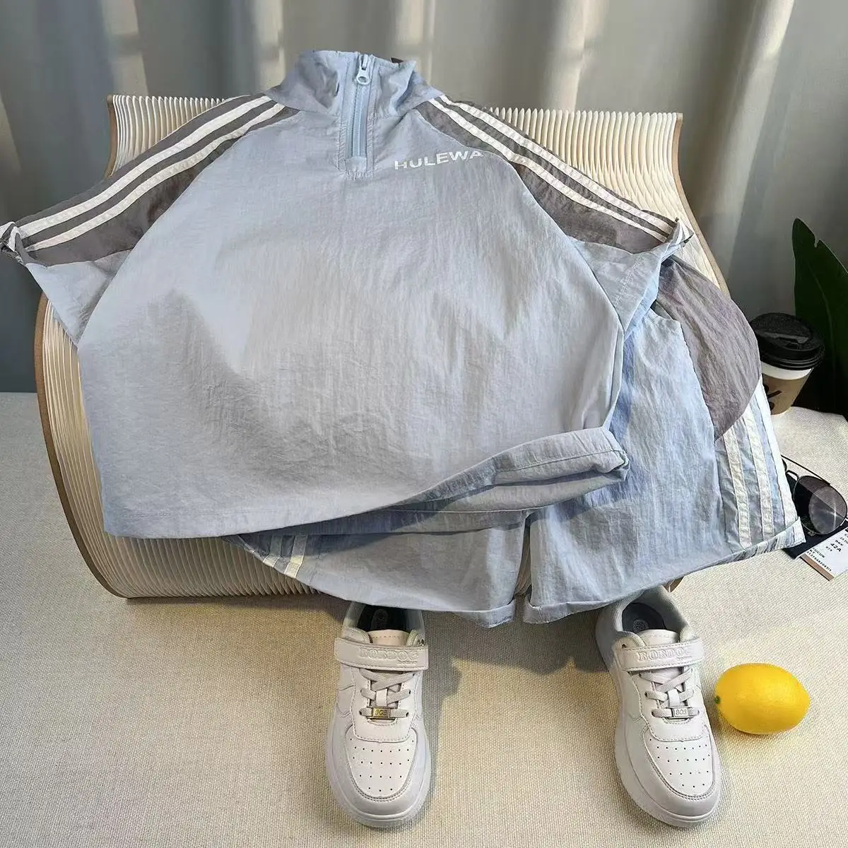 

Korean Summer Children's Clothes Boys Pullover Shirt+ Shorts 2Pcs Set Kids Short Sleeve Suit Girl Outfit Siblings Clothes