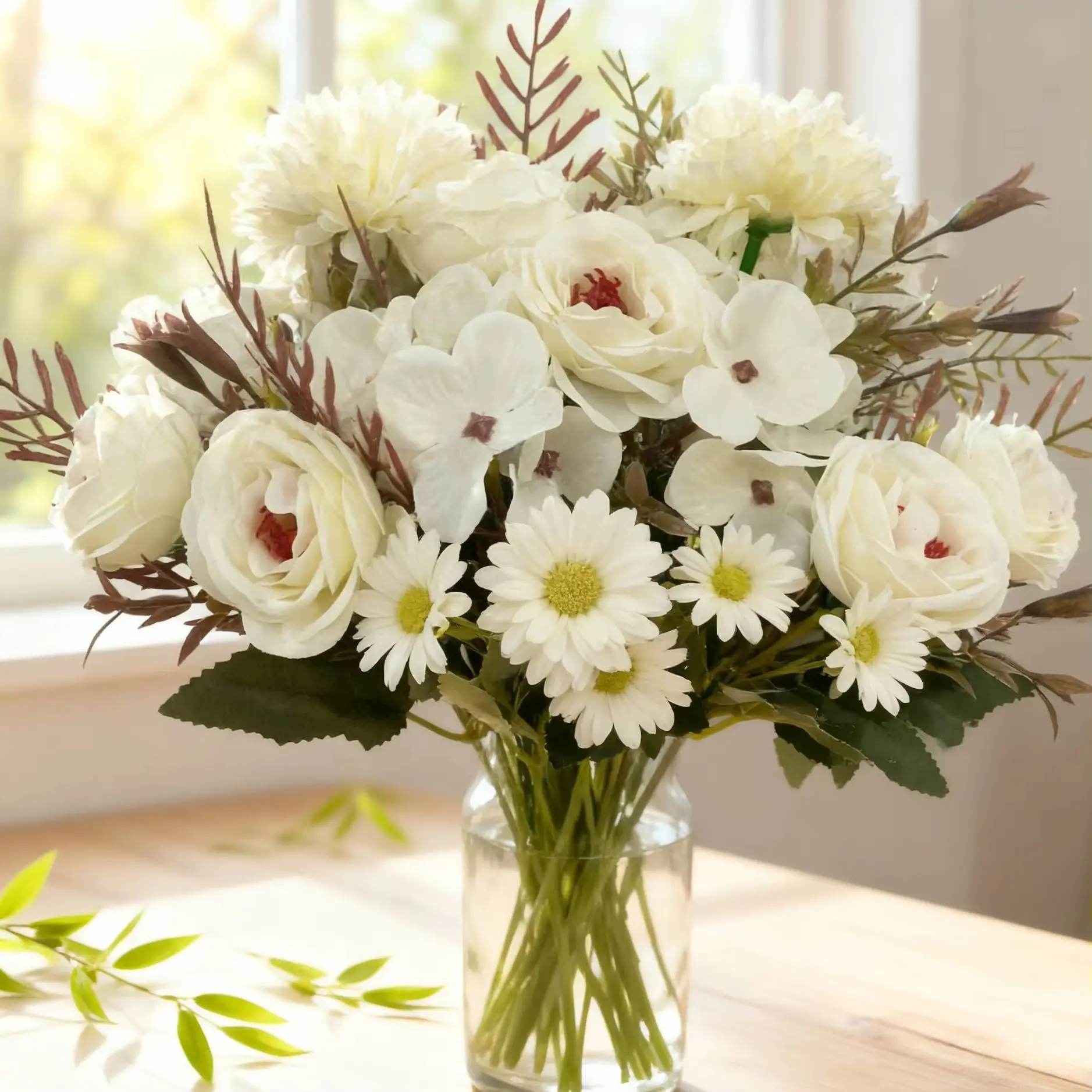 Künstliche Blumen Seidenrose Heim-Vasendekoration Outdoor-Garten Valentinstag Hochzeitsfeier Brautstrauß Fotorequisiten