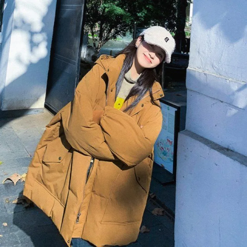 

Plus Size Thick Cotton Jacket For Women, Hong Kong Style Harajuku, Loose Hooded Coat, New Autumn Winter Collection