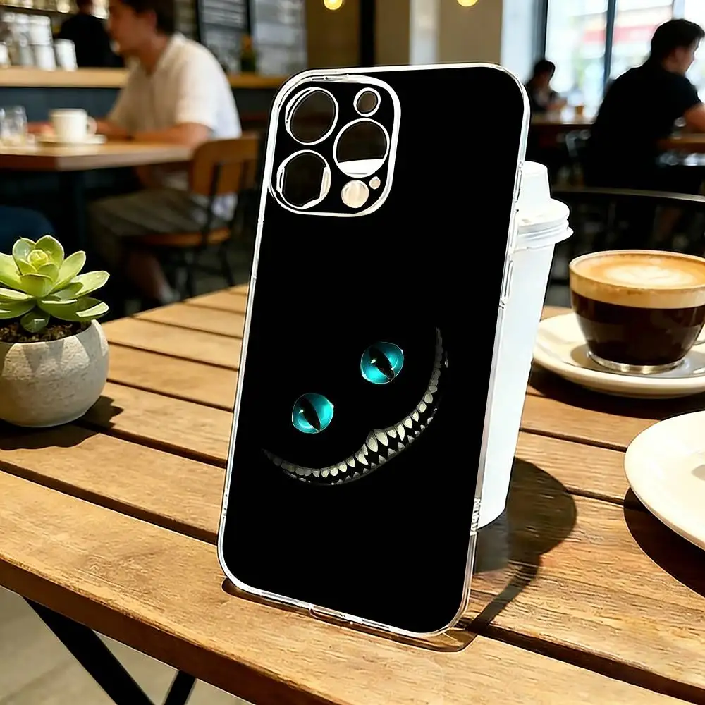 

Cool C-Cheshire Cat Phone Case Transparent Silicone Soft For iPhone 17 16 15 14 13 12 11 Mini Pro Max Plus