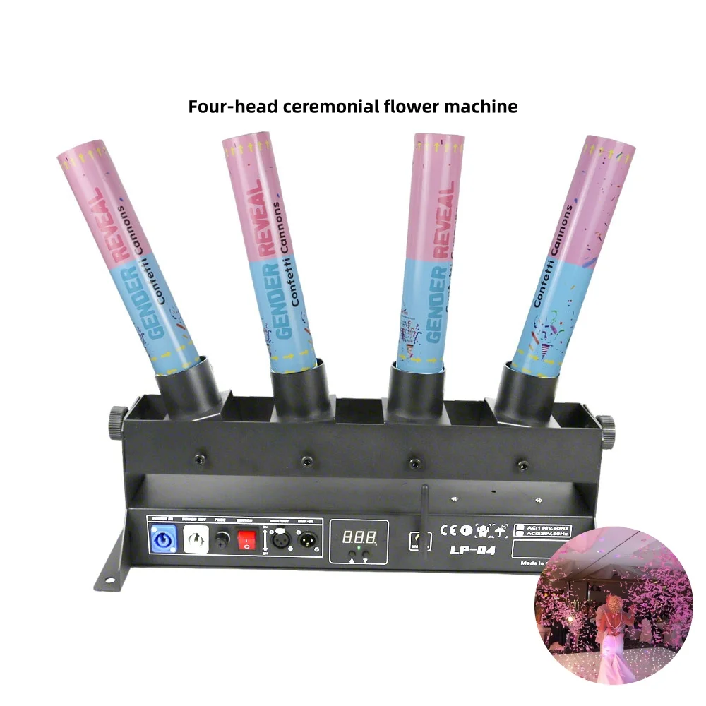 4-Channel Colored Paper Launcher LP-04 - Digital Display Stage Effects Machine Máquina De Efectos Escénicos