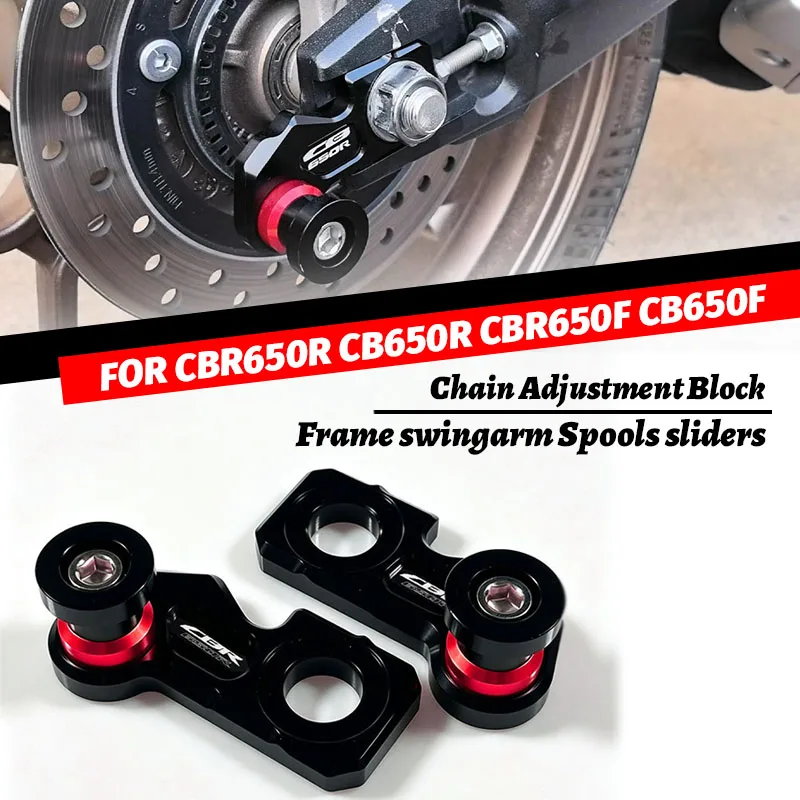For CB650R CBR650R CB650F CBR650F CB650R/F CBR 650R 650F Motorcycle Accessories Chain Adjustment Frame Swingarm Spools Slider