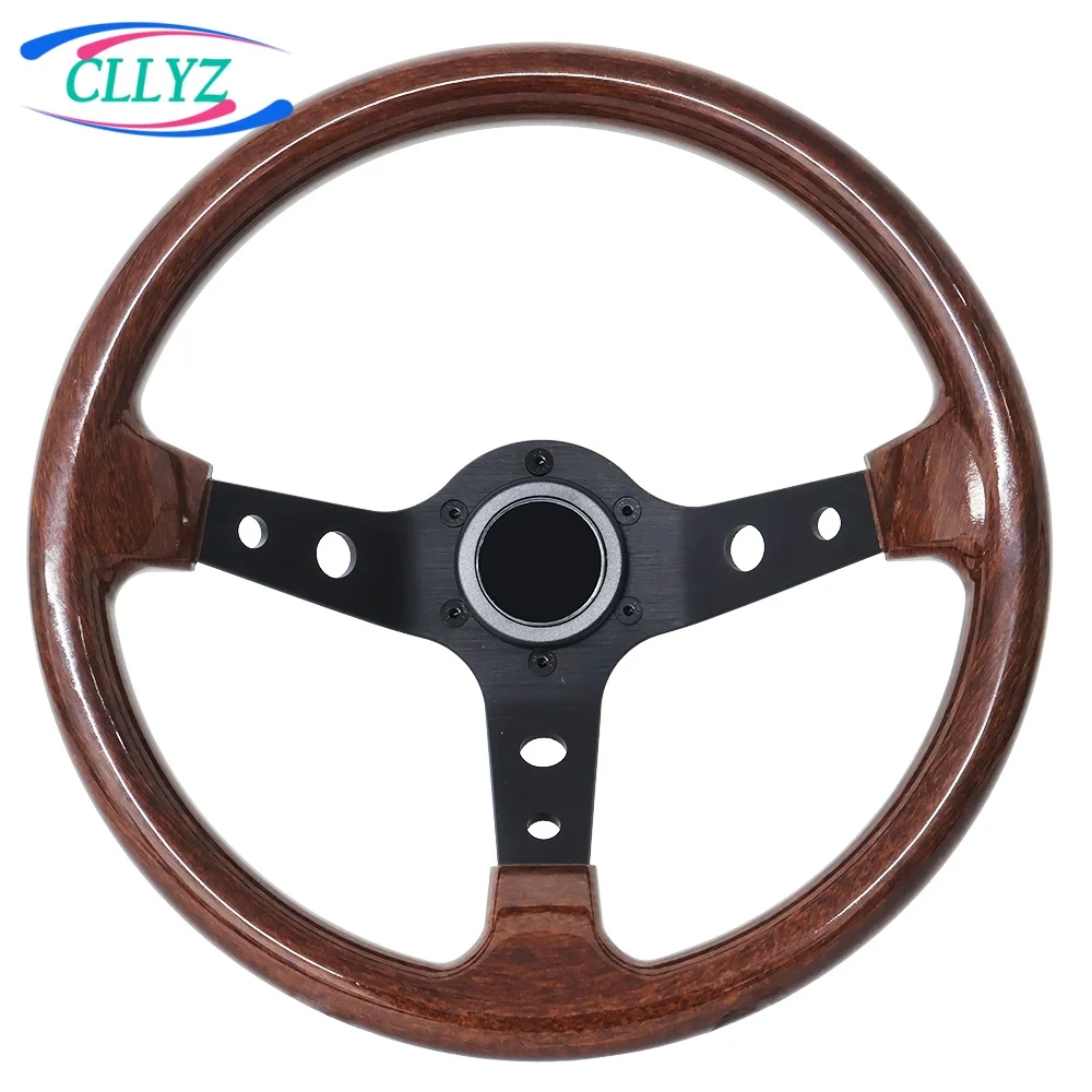 CLLY 13inch 320mm Racing Drift Steering Wheel ABS Wood Look Deep Dish Car Accessories