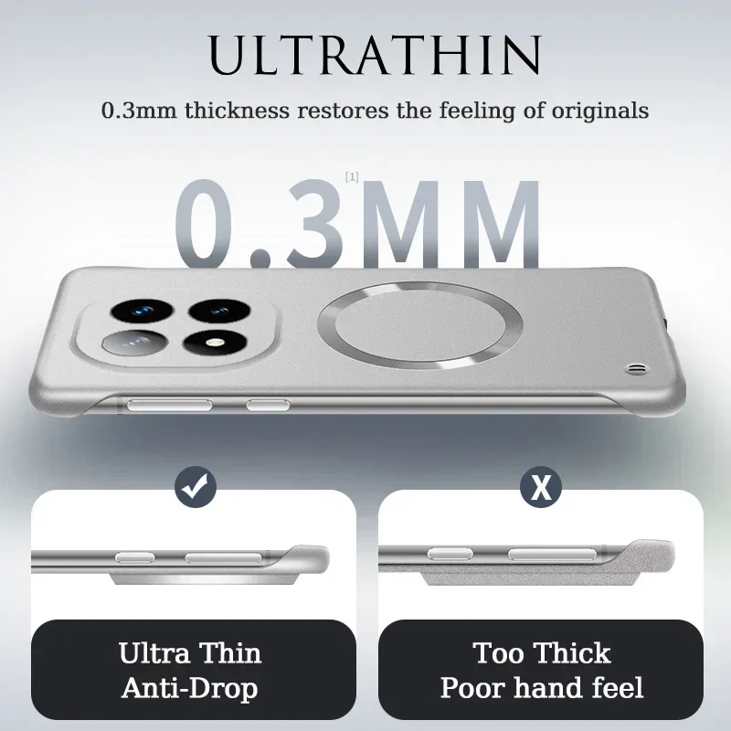 Luxury Ultra Thin Metallic Frameless Magnetic Case for Redmi Note 15 14 Pro Plus K80 K70E K70 Pro Ultra Shockproof Protect Cover view 5