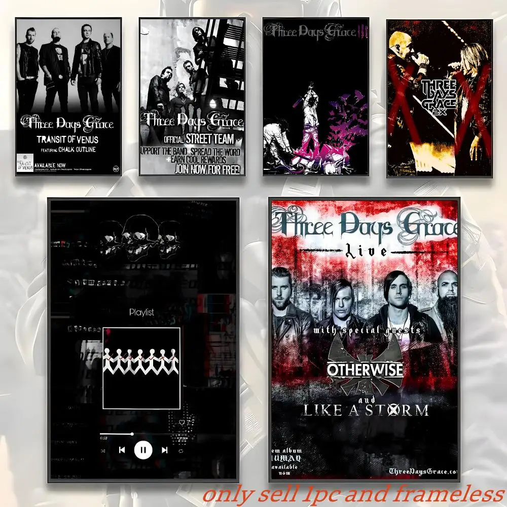 Rock Three days Grace Band Poster Modern and Elegant Wall Stickers for Home Decor Living Room Dormitory Wall Art