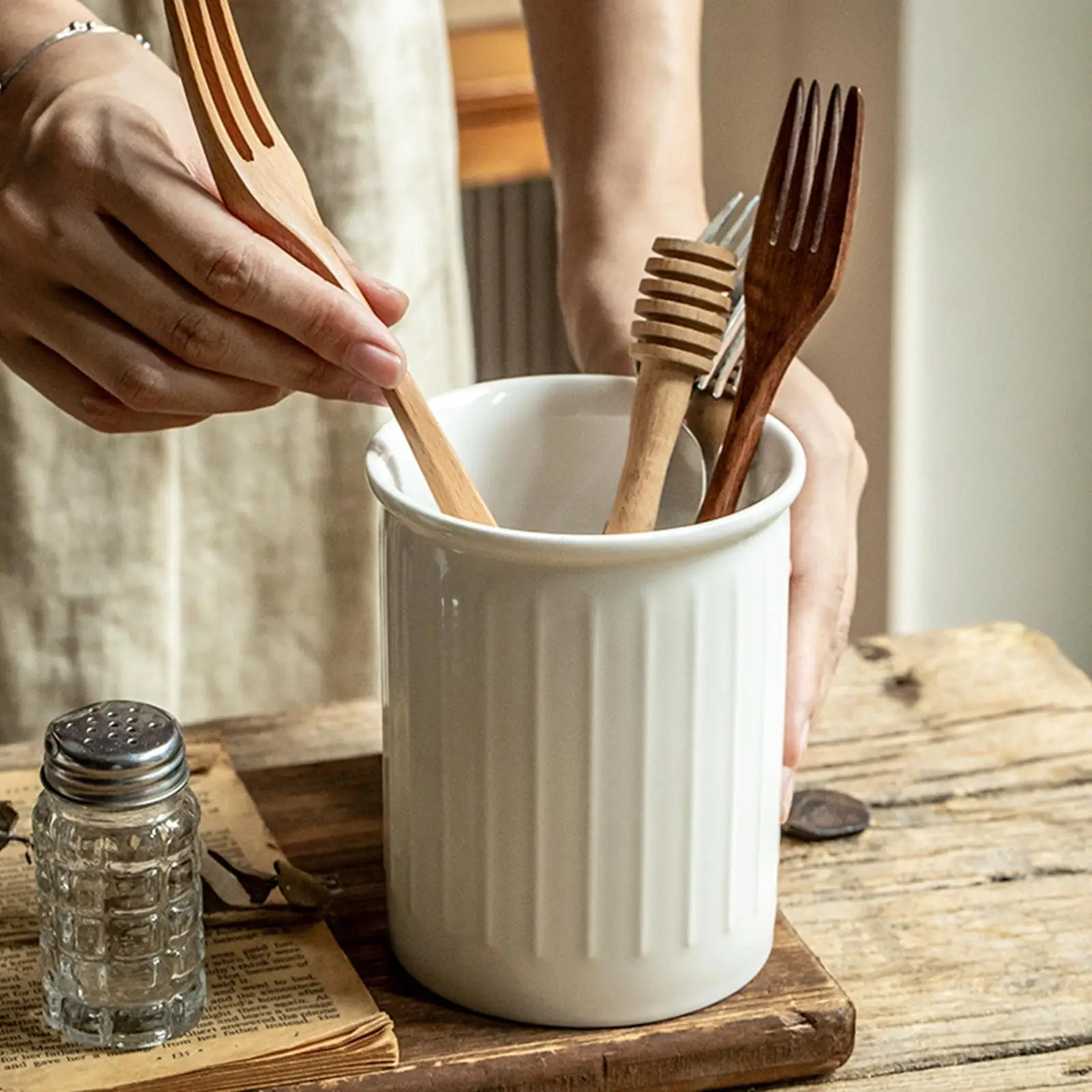 Chopsticks Cage Countertop Utensil Holder Porcelain Silverware Cutlery Rack Fork Spoon Organizer Home Flatware Drying Rack