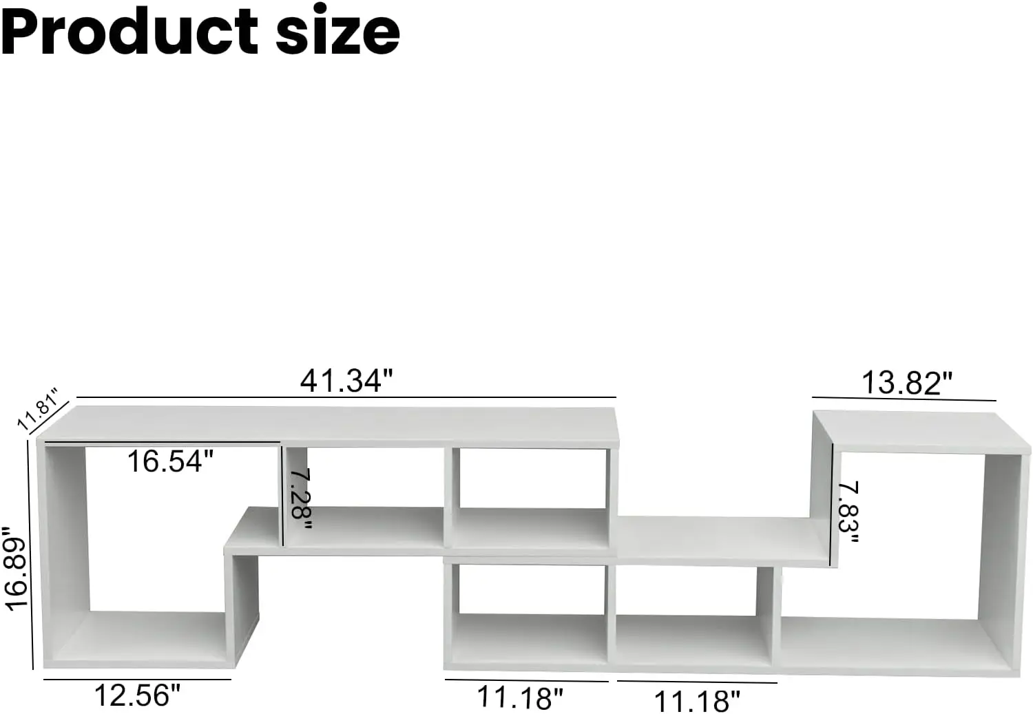 Cube Bookshelf 2 Shelf Bookcase L-Shaped TV Console Stand Modern Entertainment Center with Open Storage Shelves for CDs/Movies/B