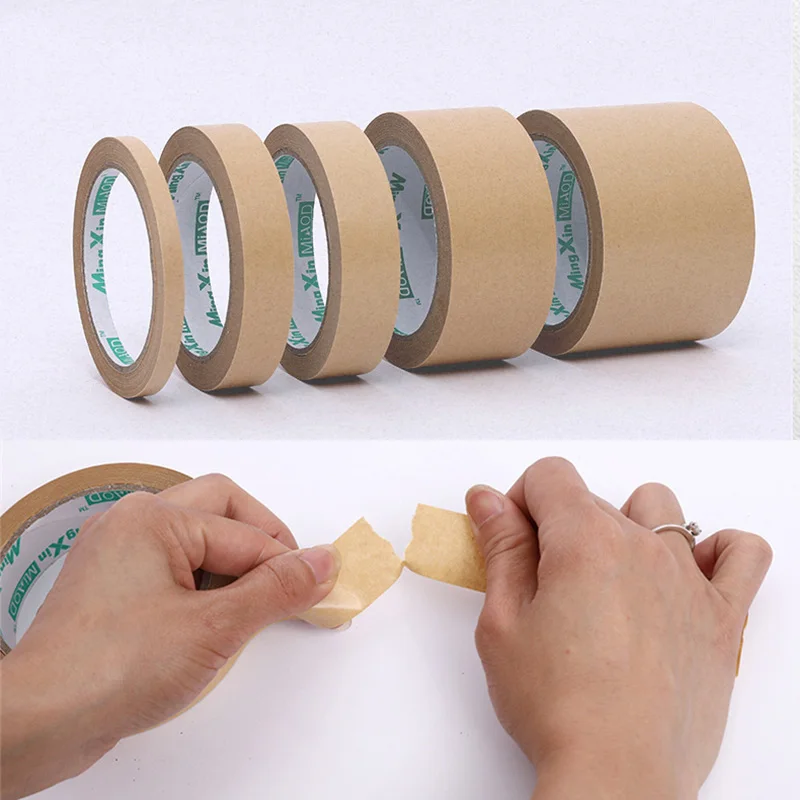 23m/Roll Kraft Tape Sealing Self Adhesive Tape Kraft Paper Flat back Carton Sealing Adhesive Super Sticky Waterproof Duct Tape