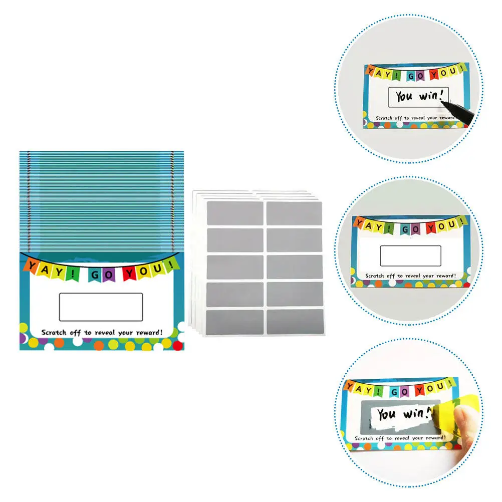 

50 Sheets Blank Scratch Off Cards DIY Party Favors for Classroom Incentives Birthday Games Make Your Own Prize Tickets