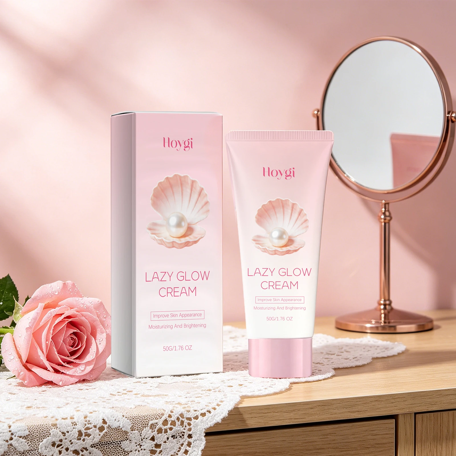 Brightening Tone up Cream Pearl Lazy BB Cream Covering Defects Hydrates Skin No-Makeup Cream for Dull Uneven Skin Tone 50g