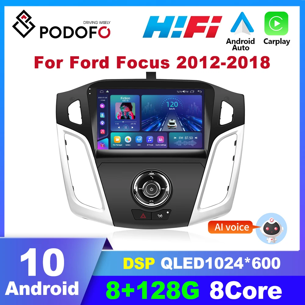 

Podofo Android Car Radio 2 din For Ford Focus 2012-2018 Car Multimedia Player Audio CarPlay GPS Navigation 2din Autoradio