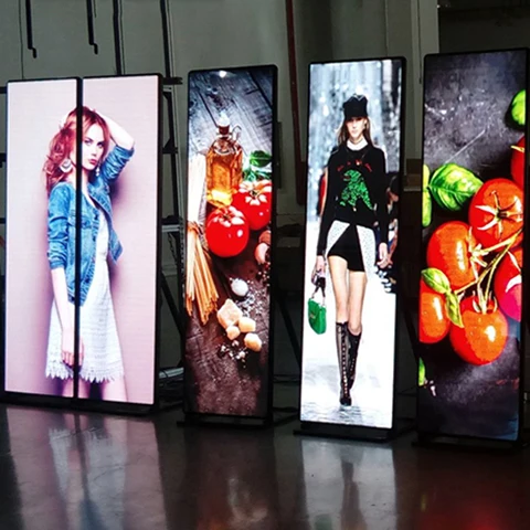 Smart Custom Digital Full Color Indoor Outdoor Advertising Video  Led Wall Frame Poster Screen Portable Movie Led Display