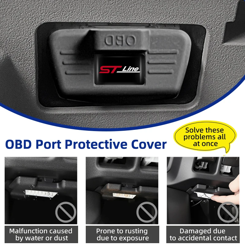 Car OBD Port All-in-One Dust Cover Silicone Clogging Cap Auto Accessories For Ford Mustang Edge Mondeo ST Fusion Explorer Focus view 3