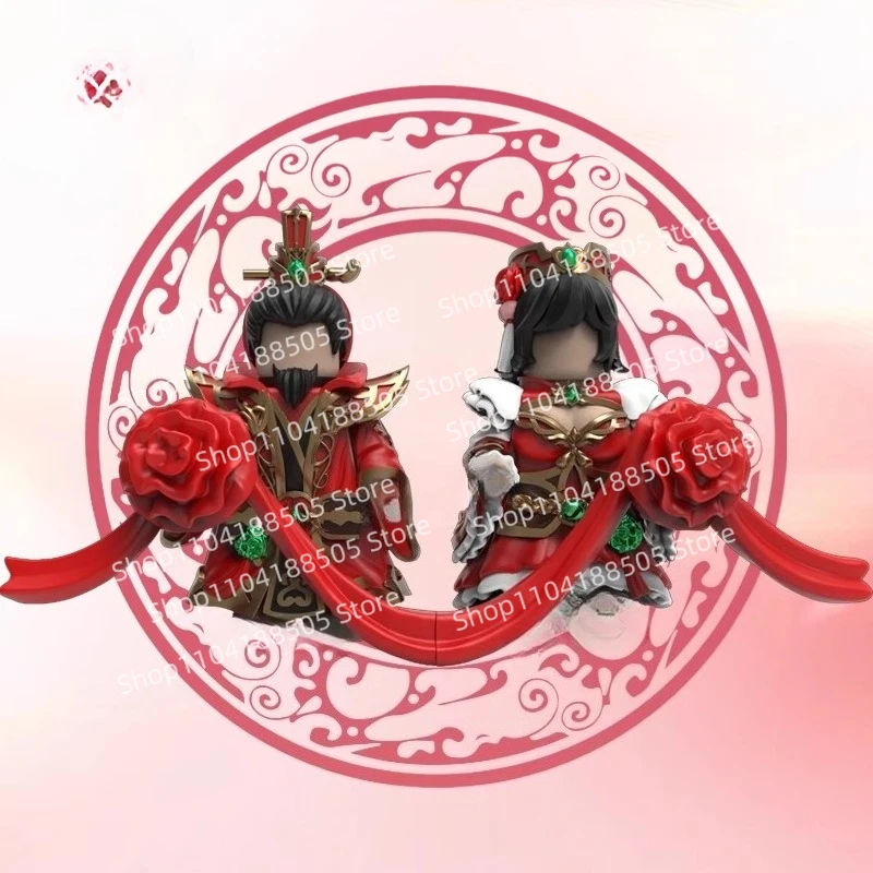 

MOC третья вечеринка, новые куклы, строительные блоки, специальное издание, свадебное платье Liu Bei Sun Shangxiang, украшения для свадебного подарка