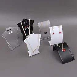 Acrylic Mini Necklace Display Mannequin Pendant Model Jewelry Holder Necklace Showing Stand Rack Earring Showcase