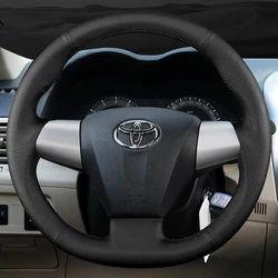 Custom Car Steering Wheel Braid Cover Breathable Genuine Leather 100% Fit For Toyota Corolla 2011 2012 2013 RAV4 2011 2012