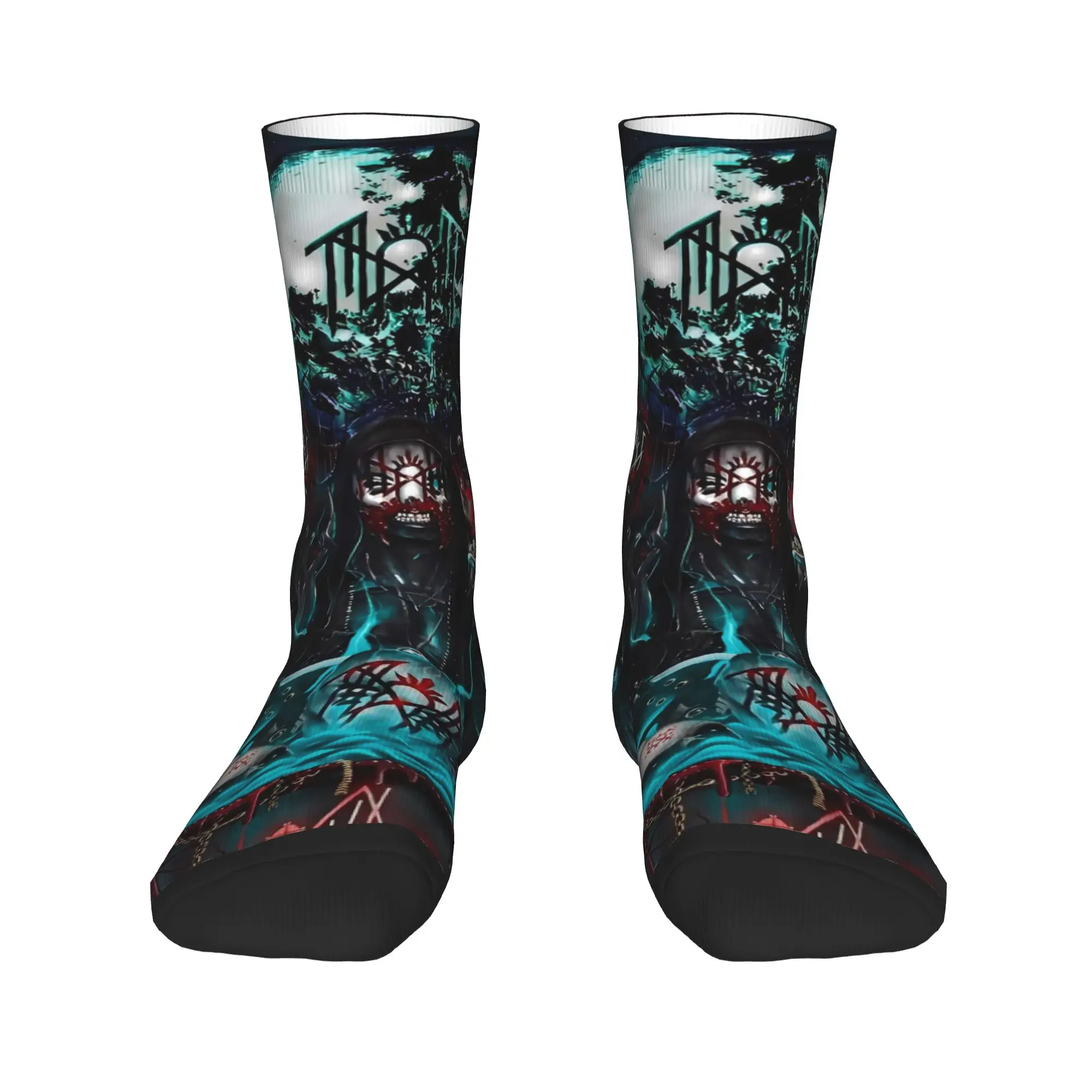 متعة النوم جولة روك باند جوارب To-ken الرسم الجوارب الأنيقة الشتاء المضادة للعرق الجوارب الرجال تشغيل الجوارب الرياضية جودة