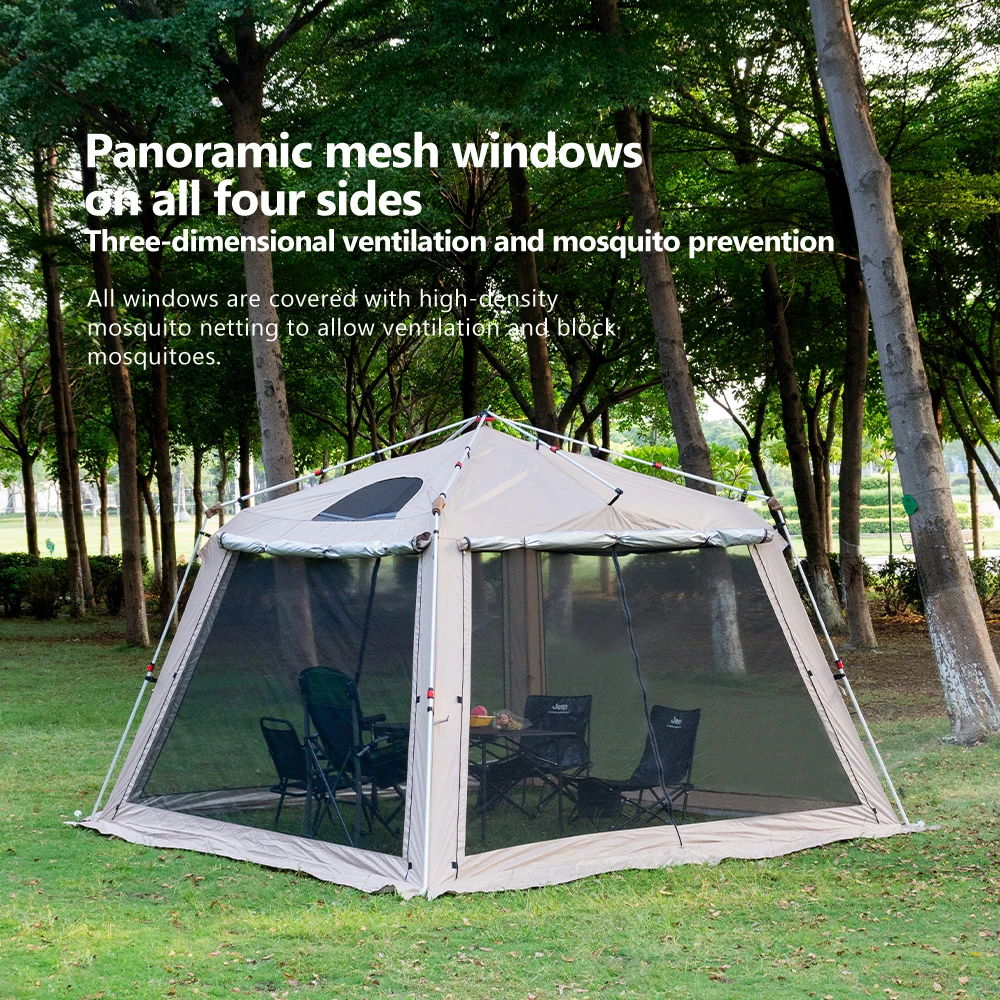 Outdoor Quick-Open Camping Canopy Tent with Aluminum Poles Rainproof Sunshade Mosquito Net for Beach Fishing Hiking Patio Shelte