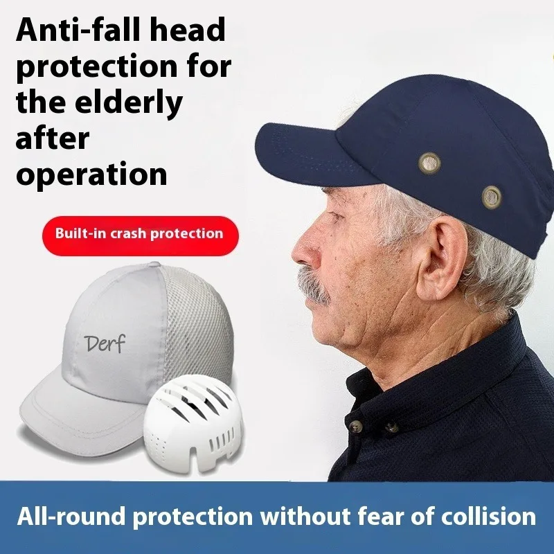 Anti-Fall Cap Safety Helmet Hat Elderly Patient Post-Craniotomy Recovery Adjustable Head Protection Cushion Breathable Headgear