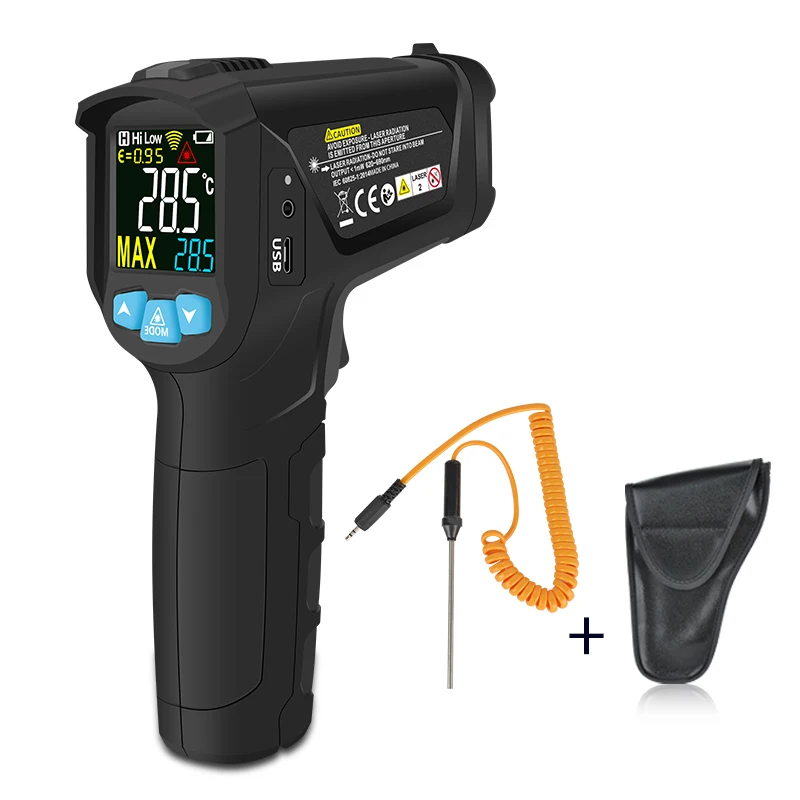 

Digital Professional IR Laser Thermometer Pyrometer Digital Industrial Thermometer Gun For Industry Non-contact Pyrometer