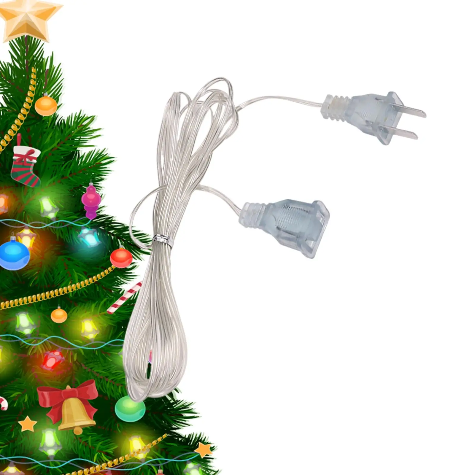 3meter EU US Plug Power Extension Cord 220V 110V Transparent Extension Cord For Garland LED Fairy Lights Extension Cord Thin