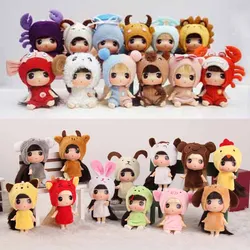 9cm Korean Cute Twelve Constellation Ddung Doll Fashion Dress Up Princess Joint Confused Baby Girls Collection Toys For Children