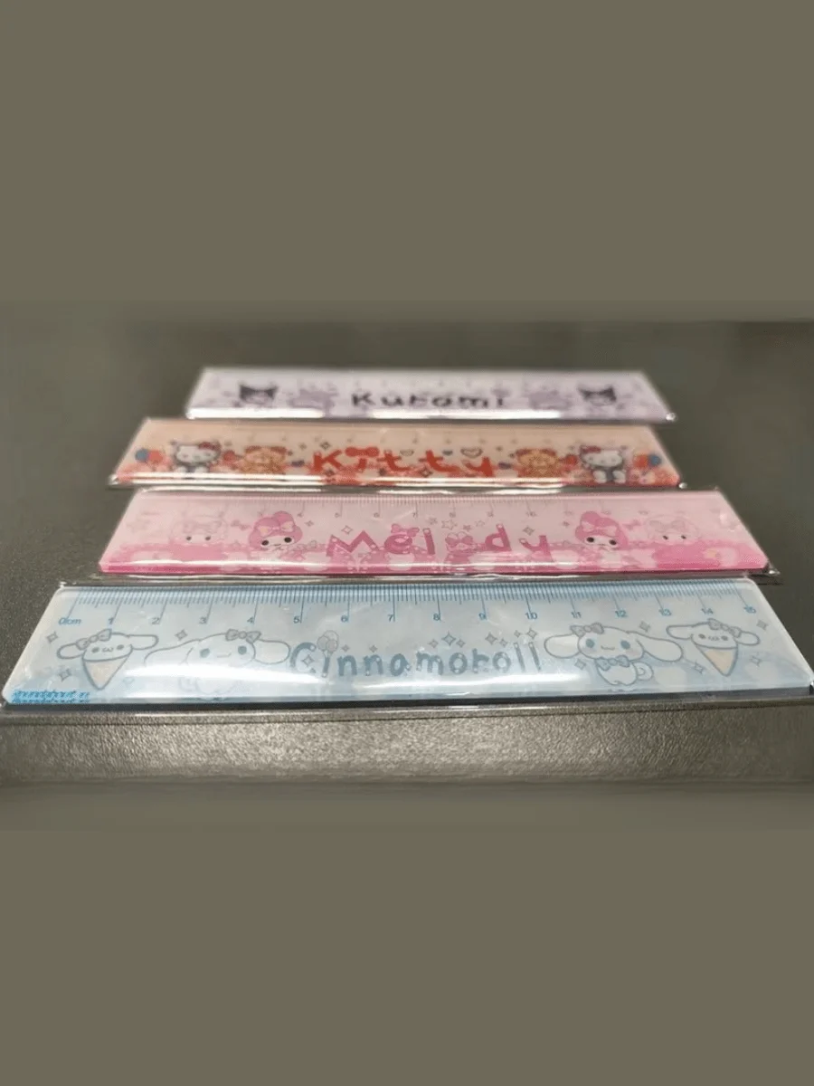 قطعة واحدة من مسطرة الأكريليك مع تصميمات كرتونية لطيفة Hello My Melody Kittyes، Cinnamoroll، Kuromi - أدوات مكتبية مدرسية مرخصة رسميًا #5