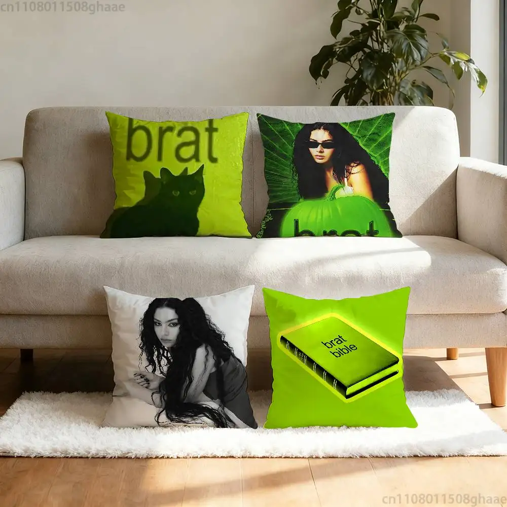 

Brat Charli Xcx Pillow Case Sofa Living Room Bedroom Headboard Backrest Cushion Square Cushion Nap Time