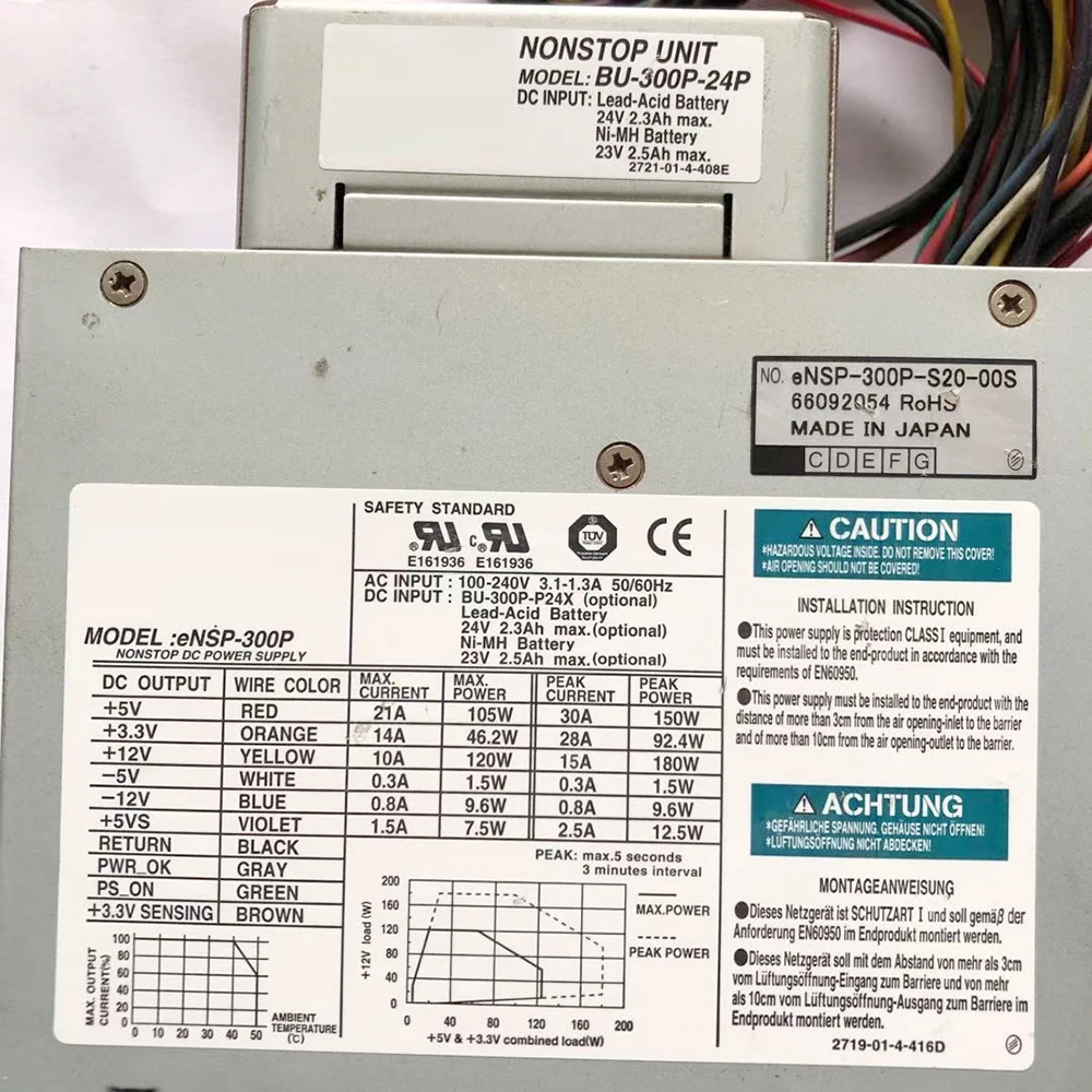 ENSP-300P 300W ENSP-300P-S24-00S BU-300P-24P DC Medical Power Supply Works Perfectly Fast Ship High Quality