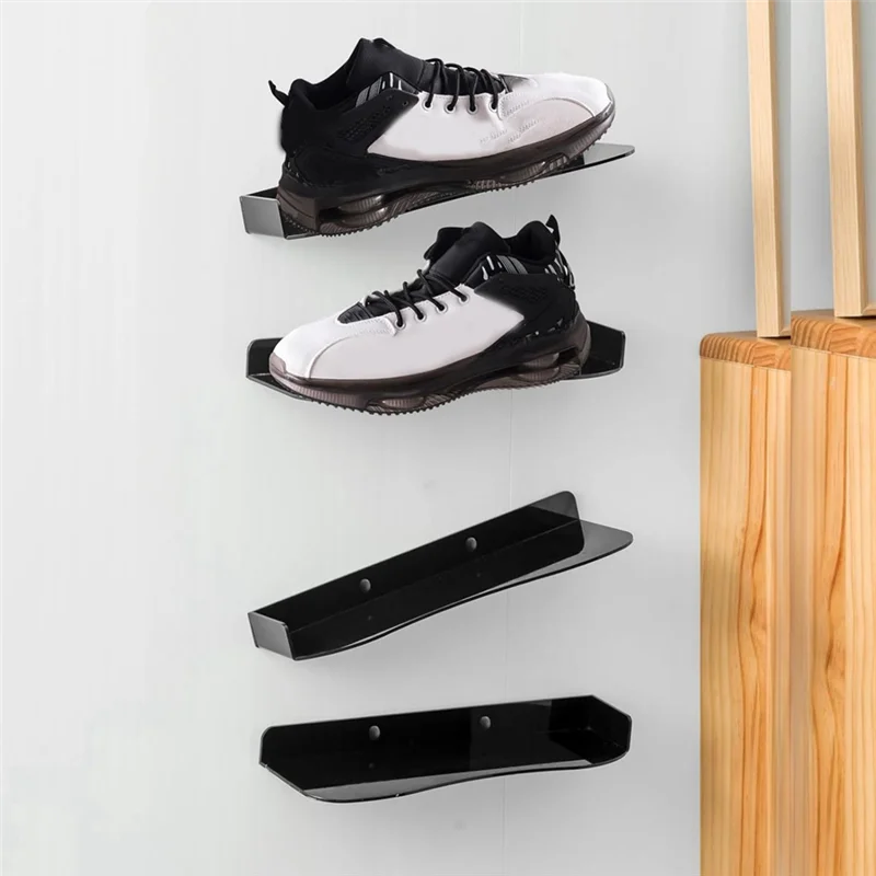 

Shoe Display Shelf Floating Acrylic Shoe Wall Shelf Storage Stand Organizer Home Decoration Holder-B09B